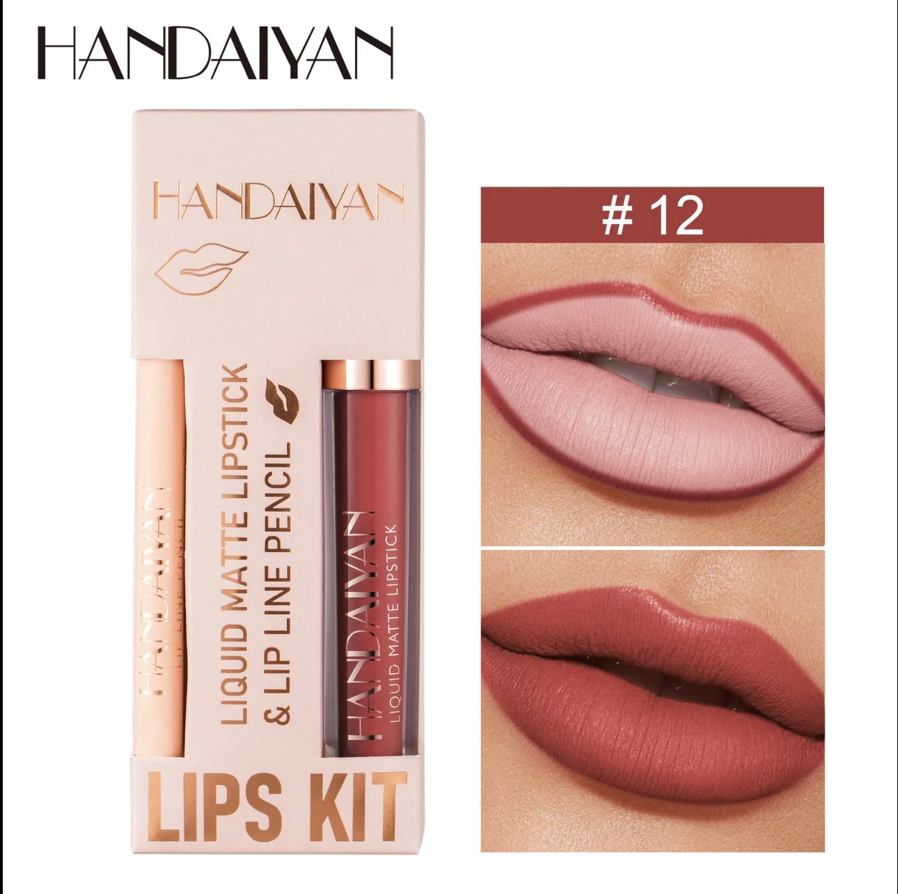 Lips Kit – Liquid Matte Lipstick & Lip Line Pencil - Image 2