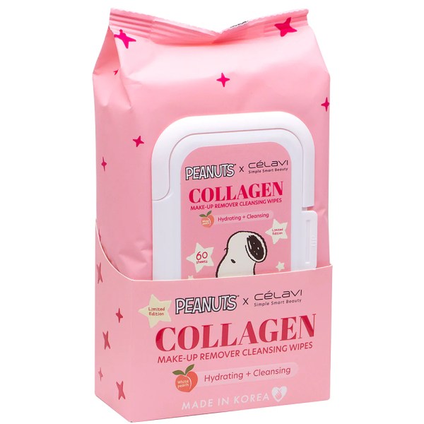 Peanuts x CélaVi – Collagen Make-Up Remover Cleansing Wipes