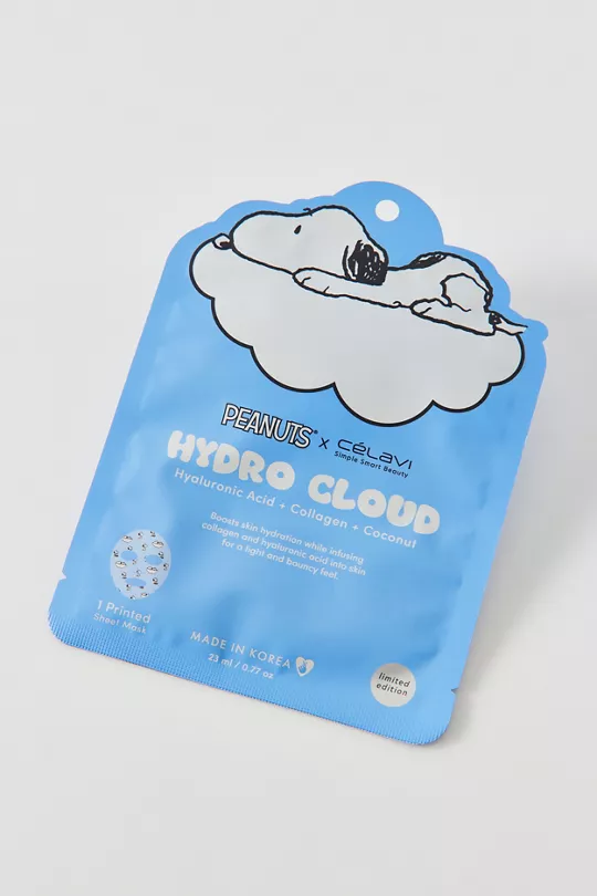 Peanuts x CélaVi Hydro Cloud Sheet Mask – Hyaluronic Acid + Collagen + Coconut