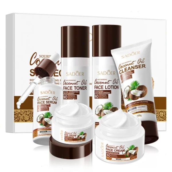 SADOER 6 IN 1 GIFT Box Dandruff Coconut Oil Rejuvenation Skin Charming Skin Care Set
